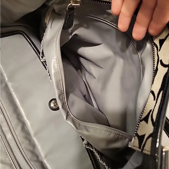 Coach Diaper Large Tote Bag Signature C Black Gray - Picture 6 of 13